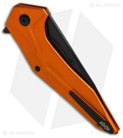 Brous Blades Tyrant Liner Lock Flipper Knife Orange (4" Black) -Brous Blades Shop Brous Tyrant LL Flipper Black Orange BHQ 50545 jr side