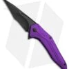 Brous Blades Tyrant Liner Lock Flipper Knife Purple (4" Black) -Brous Blades Shop Brous Tyrant LL Flipper Black Purple BHQ 50549 jr