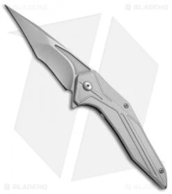 Brous Blades Tyrant Liner Lock Flipper Knife Silver (4" Stonewash)