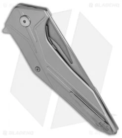 Brous Blades Tyrant Liner Lock Flipper Knife Silver (4" Stonewash) -Brous Blades Shop Brous Tyrant LL Flipper SW Silver BHQ 50553 jr side