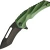 Brous Blades Reloader Flipper Folding Knife, D2 Black, Ltd. Edition Green, BRB187 -Brous Blades Shop brb187