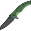Brous Blades T4 Flipper Folding Knife, D2 Black, Ltd. Edition Green, 228 -Brous Blades Shop brb228