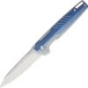 Brous Blades Icon Flipper Folding Knfie, D2 Satin, Aluminum Blue, 237 -Brous Blades Shop brb237