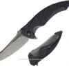 Brous Blades T4 Flipper Folding Knife, D2 Acid Wash, Black Handle, M004A -Brous Blades Shop brbm004a