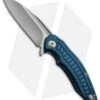 Brous Blades Bionic Flipper Knife Blue Aluminum (3" Satin Plain)