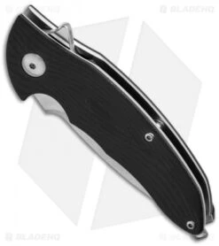 Brous Blades Caliber Flipper Knife Limited Edition Black G-10 (3" Plain) -Brous Blades Shop brous blades brjb 002 bottom cm