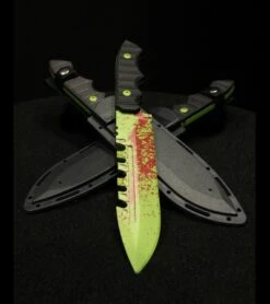 Brous Blades Coroner Knife Zombie Green Fixed Blade (6.25" Plain) Limited -Brous Blades Shop brous blades coroner zombie green knife 1