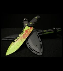 Brous Blades Coroner Knife Zombie Green Fixed Blade (6.25" Plain) Limited -Brous Blades Shop brous blades coroner zombie green knife