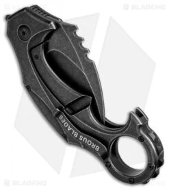 Brous Blades Elite Enforcer Folding Karambit Knife ASW Ti (2.6" Acid SW) -Brous Blades Shop brous blades elite enforcer asw BHQ 36466 dl side