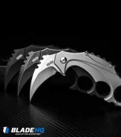 Brous Blades Elite Enforcer Folding Karambit Knife ASW Ti (2.6" Acid SW) -Brous Blades Shop brous blades elite enforcer karambit satin asw blackout cf dl
