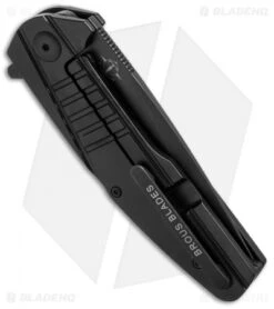 Brous Blades Insight Flipper Knife Titanium (3" Blackout) -Brous Blades Shop brous blades insight blackout side cm