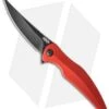 Brous Blades Sniper Flipper Liner Lock Knife Red Aluminum (3.75" Acid SW) -Brous Blades Shop brous blades red sniper acid stonewash cm