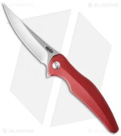 Brous Blades Sniper Flipper Liner Lock Knife Red Aluminum (3.75" Satin)