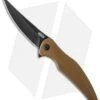 Brous Blades Sniper Flipper Liner Lock Knife Brown Aluminum (3.75" Acid SW)