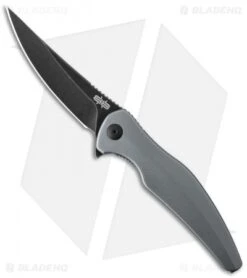 Brous Blades Sniper Flipper Liner Lock Knife Gray Aluminum (3.75" Acid SW)