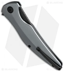 Brous Blades Sniper Flipper Liner Lock Knife Gray Aluminum (3.75" Acid SW) -Brous Blades Shop brous blades sniper grey acid wash side cm