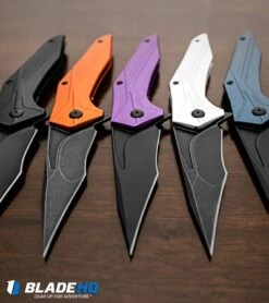 Brous Blades Tyrant Liner Lock Flipper Knife Orange (4" Acid Stonewash) -Brous Blades Shop brous blades tyrant variety wood dl 3