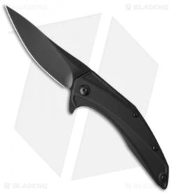 Brous Blades Parallax Frame Lock Flipper Knife Blackout Titanium (3.75" Black)