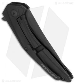 Brous Blades Parallax Frame Lock Flipper Knife Blackout Titanium (3.75" Black) -Brous Blades Shop brous parallax blackout bhq 36423 cm side