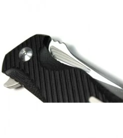 Brous Tanium Design T4 Flipper Knife Black G10 (4" Acid Washed) -Brous Blades Shop brous reloader cf detail 1